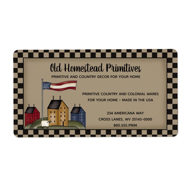 Americana Saltbox Primitiv Landsbygdstil Rustik Fraktsedel (Framsidan)