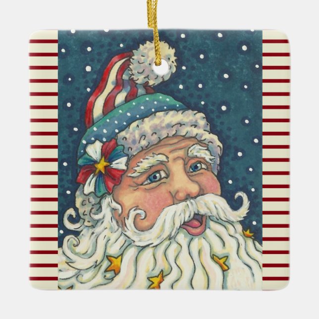 AMERICANA ST. NICK, CHRISTMAS HELGDAG ORNAMENT Squ (Framsida)