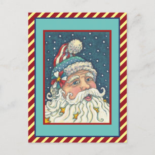 AMERICANA ST. NICK, PATRIOTIC SANTA CHRISTMAS VYKORT