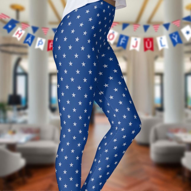 Americana Star Spangled Silver Stars On Navy 3 Leggings (Skapare uppladdad)
