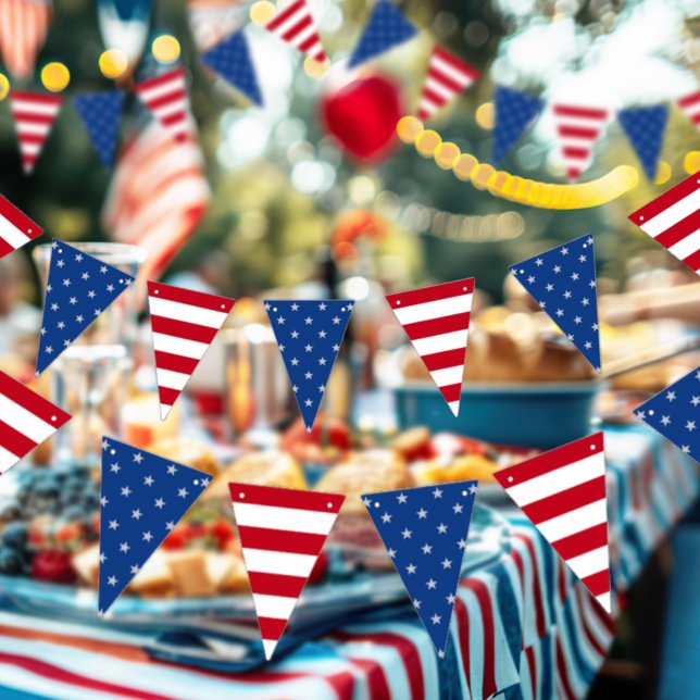 Americana Stars And Stripes Red White Blue Flag Vimplar (Skapare uppladdad)