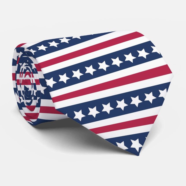 Americana stars och stripes halshals slips (Rullad)