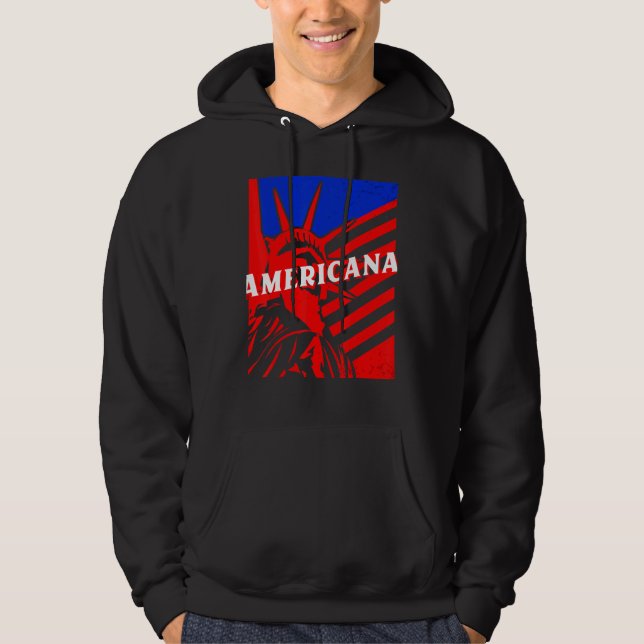 Americana Statue of Liberty BJJ Jiu Jitsu MMA Figh Hoodie (Framsida)