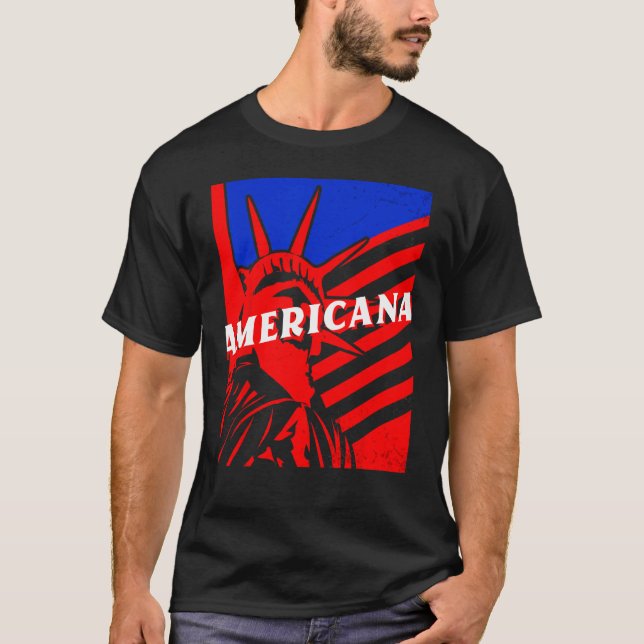 Americana Statue of Liberty BJJ Jiu Jitsu MMA Figh T Shirt (Framsida)