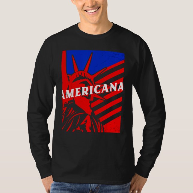 Americana Statue of Liberty BJJ Jiu Jitsu MMA Figh T Shirt (Framsida)