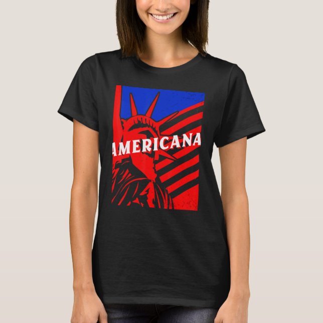 Americana Statue of Liberty BJJ Jiu Jitsu MMA Figh T Shirt (Framsida)