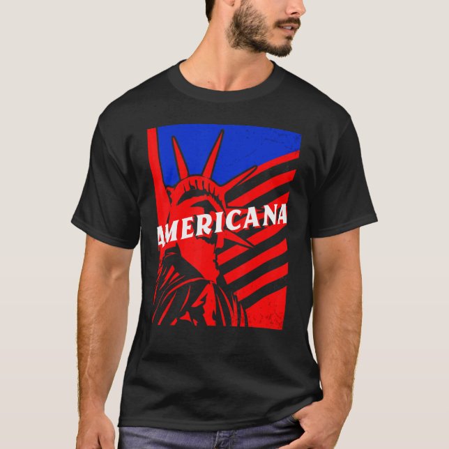 Americana Statue of Liberty BJJ Jiu Jitsu MMA Figh T Shirt (Framsida)