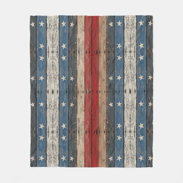 Americana/Stjärnor Ränder/Patriotisk Fleecefilt (Framsidan)