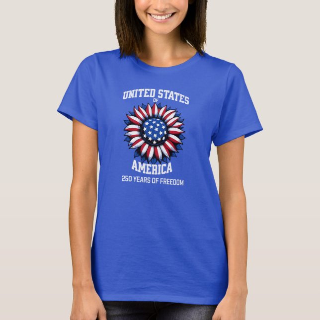 Americana Sunflower skjorta T Shirt (Framsida)