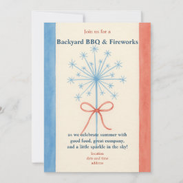 Americana Watercolor BBQ-inbjudan Inbjudningar
