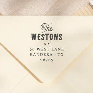 Americana Western Typografi Returadress Stämpel