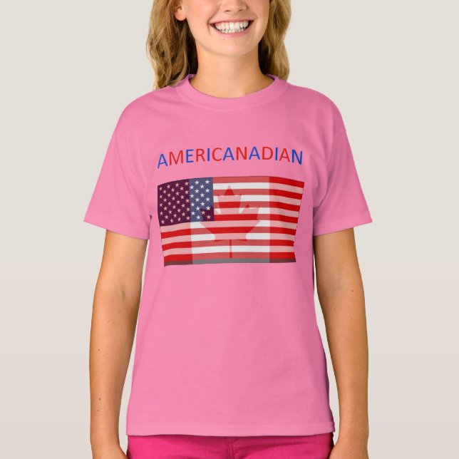 AMERICANADIAN-flickors ringgaranti T Shirt (Framsida)