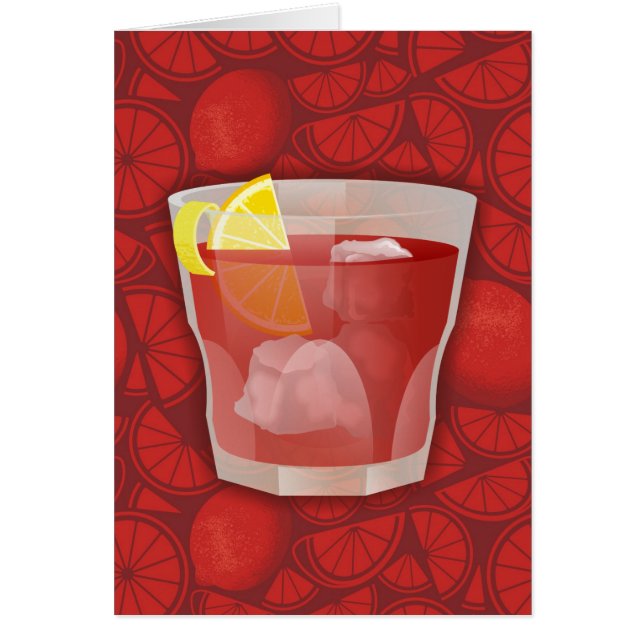 Americano cocktail hälsningskort (Framsidan)