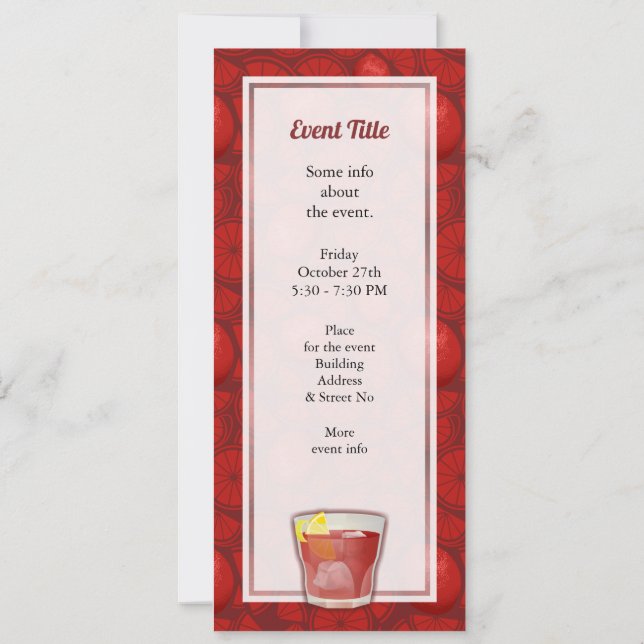 Americano Cocktail Inbjudningar (Baksida)