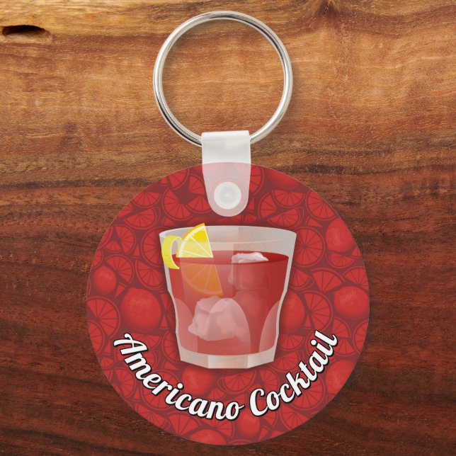 Americano Cocktail Keychain Nyckelring (Framsida)