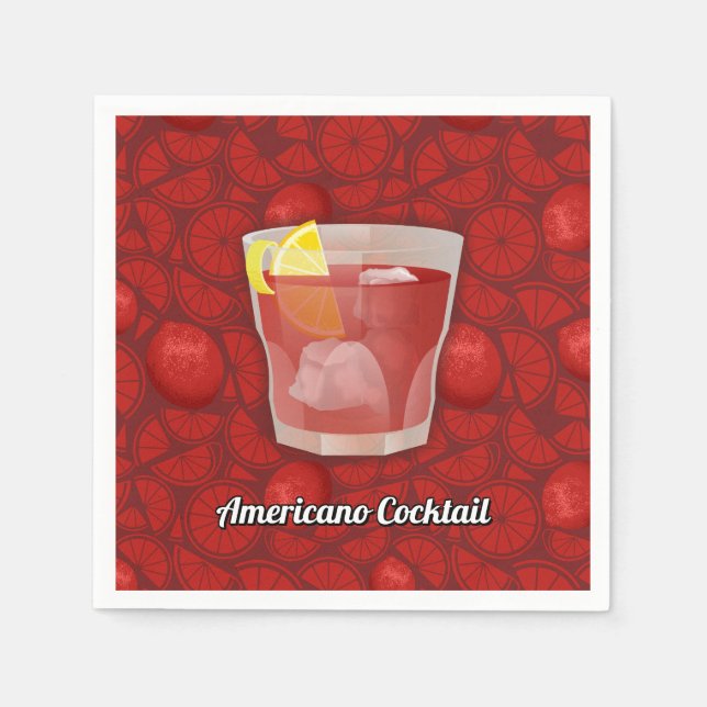 Americano cocktail pappersservett (Framsidan)