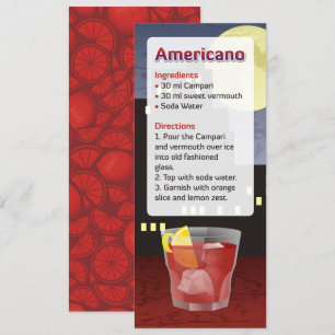 Americano Cocktail Recipe-inbjudan