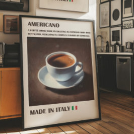 Americano Coffee Wall Art, italienska Espresso Dri Poster