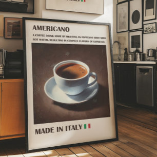 Americano Coffee Wall Art, italienska Espresso Dri Poster