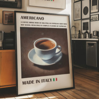 Americano Coffee Wall Art, italienska Espresso Dri Poster