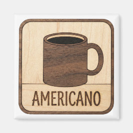 Americano Kaffe Träskylt Magnet