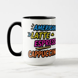 Americano Latte Espresso Cappuccino Rolig Kaffe  Mugg