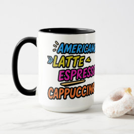 Americano Latte Espresso Cappuccino Rolig Kaffe Mugg