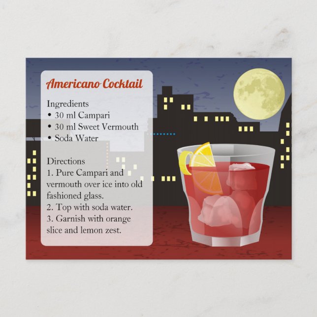Americano Recept Card Vykort (Framsida)