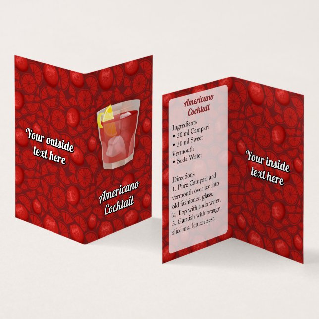 Americano Recipe Visitkort (In- och utsida)
