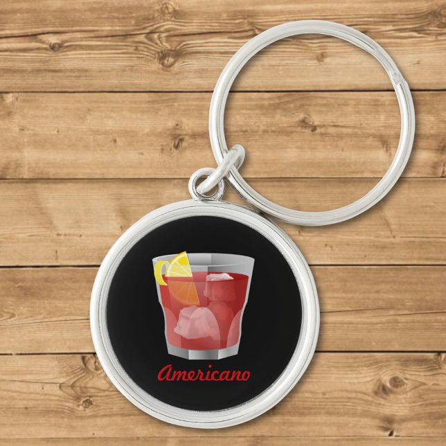 Americano Rund Silverfärgad Nyckelring (Skapare uppladdad)