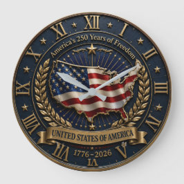 America's 250 Years of Freedom United States Map Stor Klocka