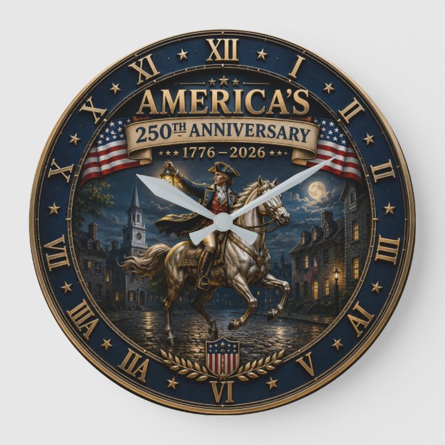 America's 250th Anniversary 1776–2026 Revolutionar Stor Klocka (Framsida)