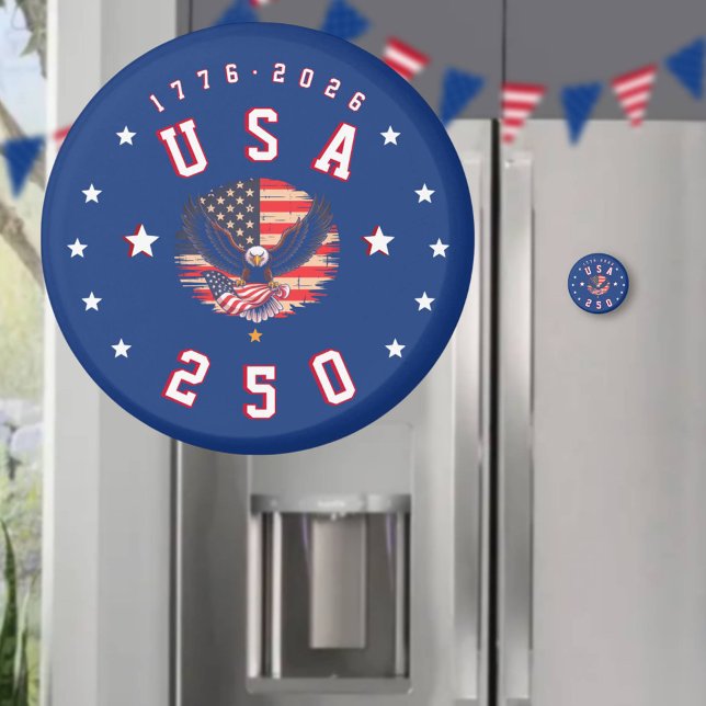 America's 250th Anniversary USA 250 1776 2026 Magnet (Skapare uppladdad)