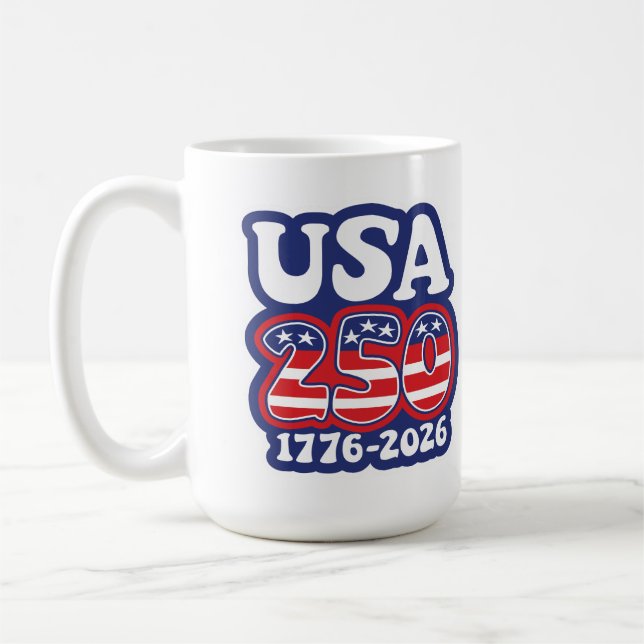 America's 250th Birthday - Groovy USA 250 Kaffemugg (Vänster)