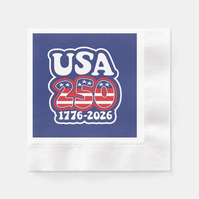 America's 250th Birthday - Groovy USA 250 Pappersservett (Framsidan)