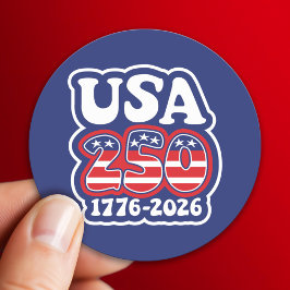 America's 250th Birthday - Groovy USA 250 Runt Klistermärke