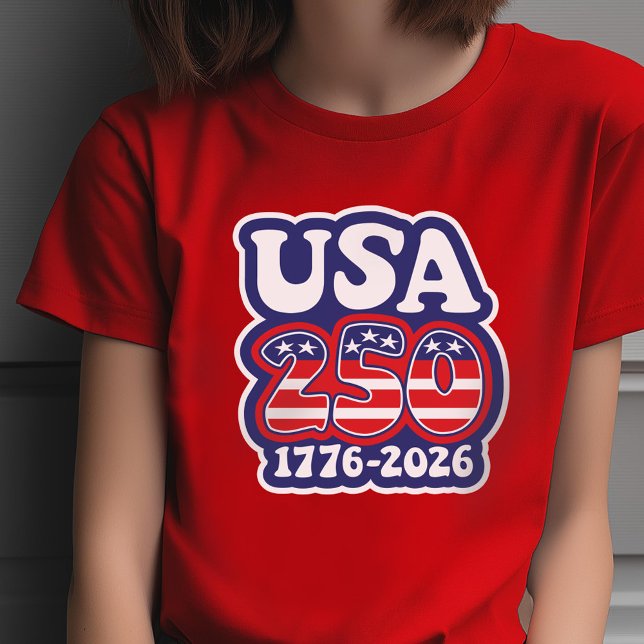 America's 250th Birthday - Groovy USA 250 T Shirt (Celebrate America and the 250 - 1776-2026)