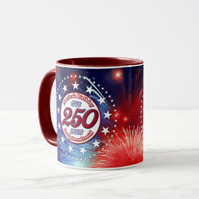 America's 250th Birthday Semiquin Graphic Fire Wh Mugg (Framsida vänster)