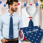 America's 250th Stars And Stripes1776-2026 Slips<br><div class="desc">America's 250th 4th Of July Semiquincentennial anniversary celebration featuring a star spangled navy blue neck tie with red and white stripes at the neck knot.</div>
