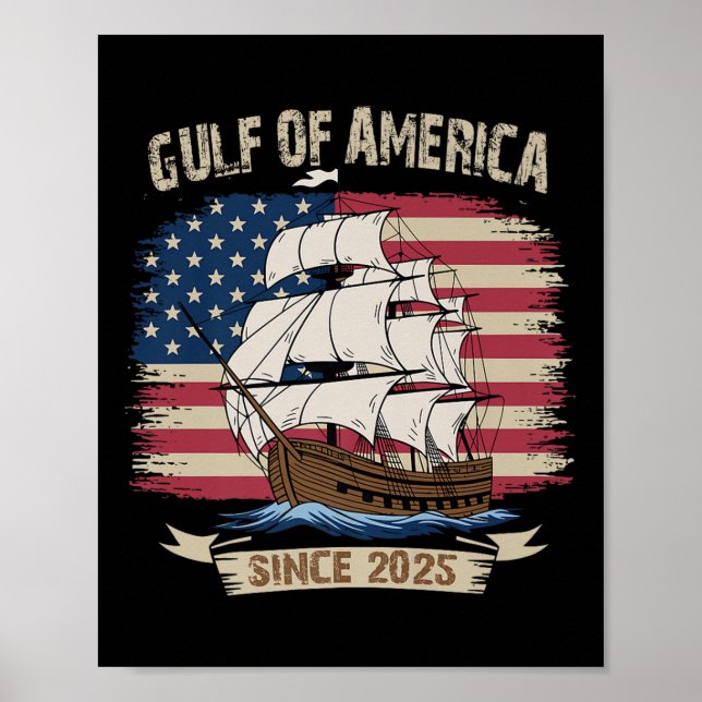 Americas Bukt Mexico PRESdent Trump Est 2025 Ameri Poster (Framsidan)
