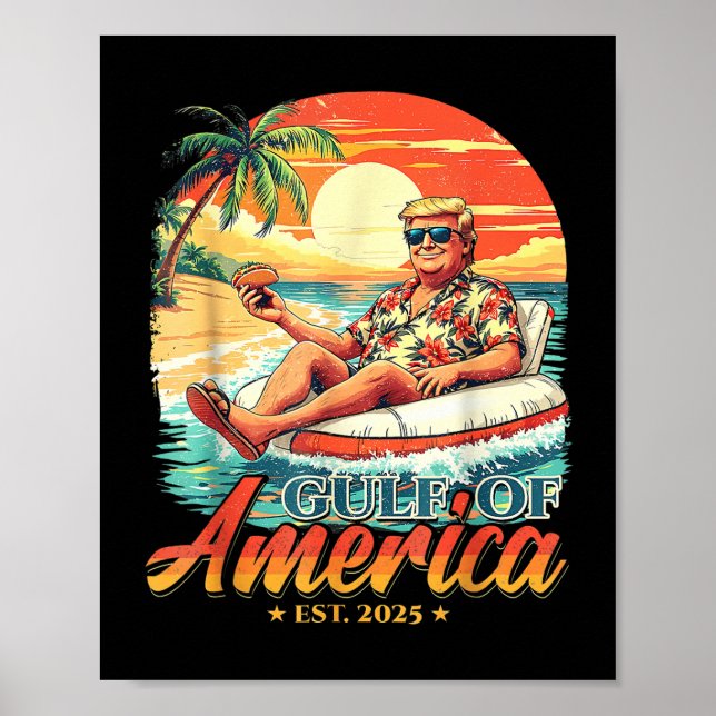 Americas Bukt Trump 2024 Retro Beach USA m Poster (Framsidan)