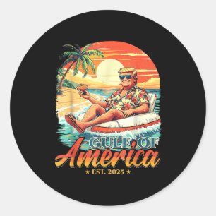 Americas Bukt Trump 2024 Retro Beach USA m Runt Klistermärke