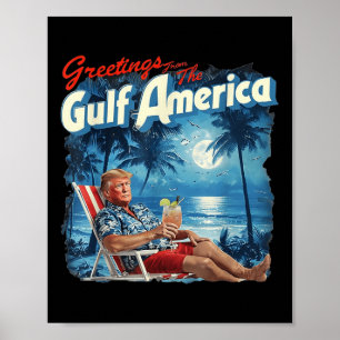 Americas Bukt Trump 2024 Retro Beach USA Poster