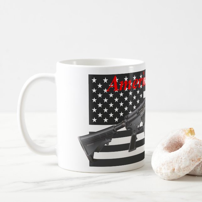 Americas Favorite Rifle USA flagga AR15 Personlig Kaffemugg (Med munk)