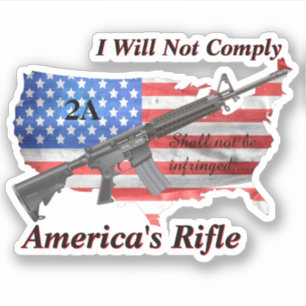 Americas Favorite Rifle USA flagga I kommer inte a Klistermärken