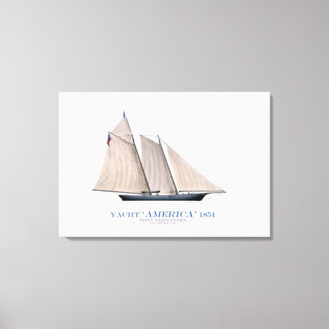 americas kopp yacht 'america 1851', tony fernandes canvastryck (Framsida)