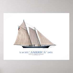 americas kopp yacht 'america 1851', tony fernandes poster