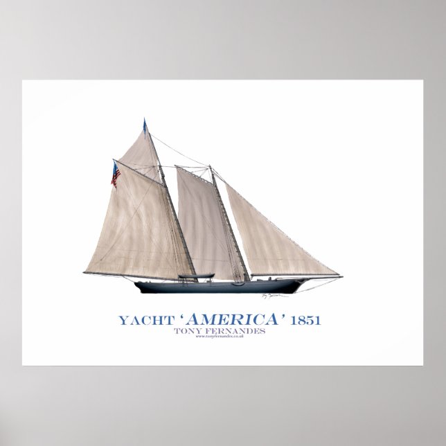 americas kopp yacht 'america 1851', tony fernandes poster (Framsidan)