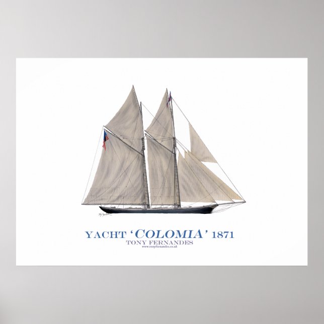 americas kopp yacht "colombia" 1871 ,tony fernande poster (Framsidan)