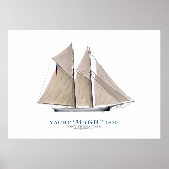 americas kopp yacht 'magi' 1870, tony fernandes poster (Framsidan)